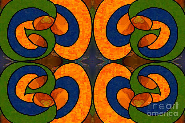 Wall Art featuring the digital art Blueberry Bliss Abstract Rainbow Sherbert Art By Omashte by Omaste Witkowski