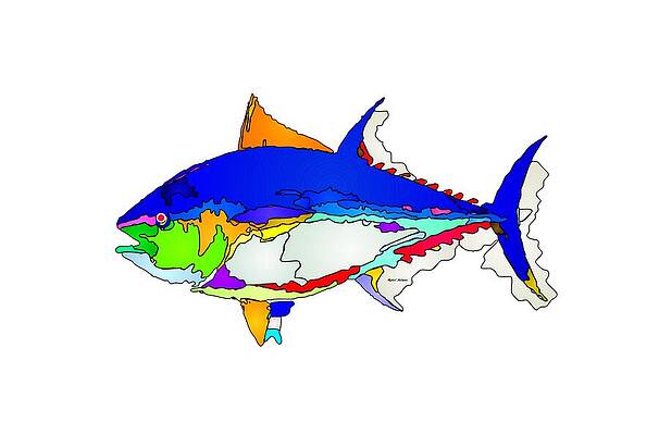 Accessory Wall Art featuring the digital art BlueFin Tuna by Rafael Salazar