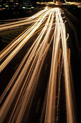 City Photograph - Blurred Traffic At Night by Sami Sarkis Photography