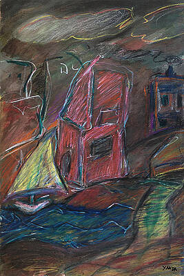 Pastel Wall Art featuring the pastel Bluster by Katt Yanda