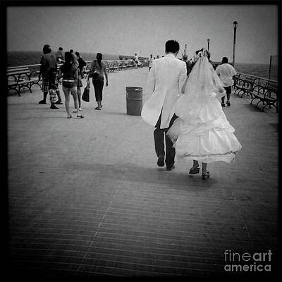 Textured Photograph - Boardwalk Nuptials by Onedayoneimage Photography