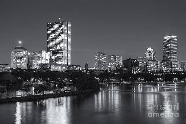 Boston Skyline at Night Wall Art