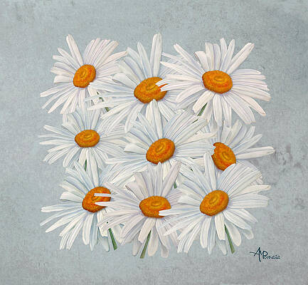 Mixed Media - Bouquet Of White Daisies by Angeles M Pomata