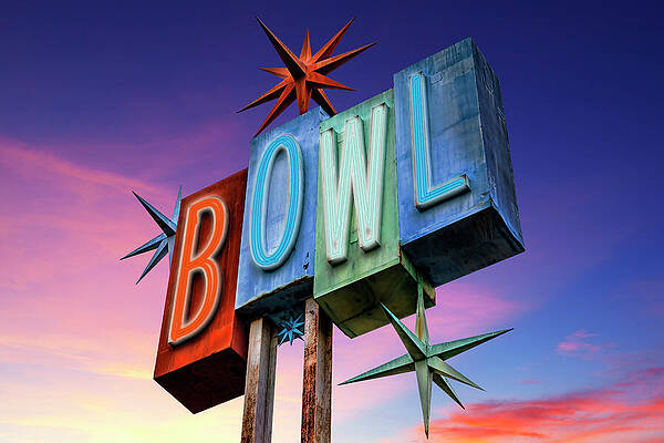 Retro Bowling Alley Sign Photograph