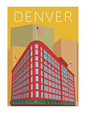 Digital Art - DENVER Brown Palace/Gold by Sam Brennan