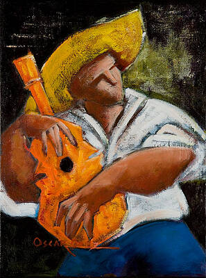 Man with a Guitar and Hat Wall Art
