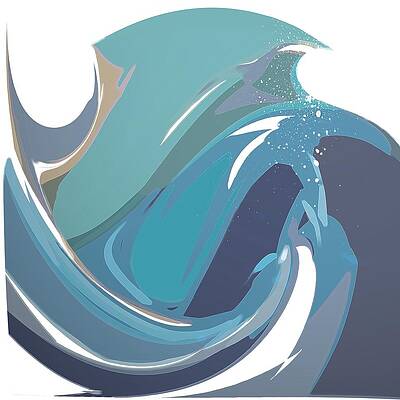 Wall Art featuring the digital art Breaking Waves by Gina Harrison