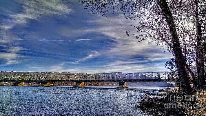 Wall Art featuring the photograph Bridge Over The Delaware River In Winter by Christopher Lotito