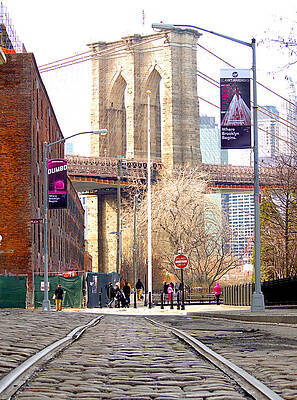 Skyscraper Photograph - Brooklyn Trolly Line by Robert Newman
