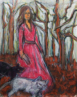 Pastel Wall Art featuring the pastel Buckley And Whiteness by Katt Yanda