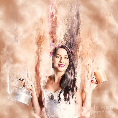 Wall Art featuring the photograph Caffeine High Pin Up Girl by Jorgo Photography