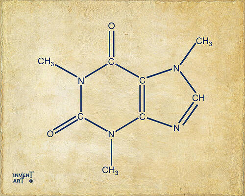 Molecular Structure of Caffeine Digital Art