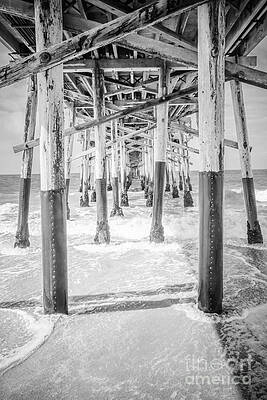 California Wall Art featuring the photograph California Pier Black And White Picture by Paul Velgos