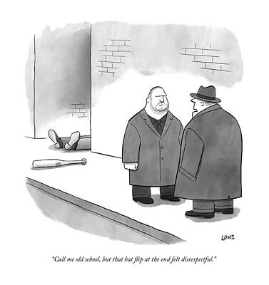 Mobsters Discussing in an Alley Drawing