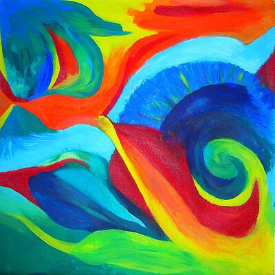 Red Wall Art featuring the painting Candy Flip by Steven Robiner