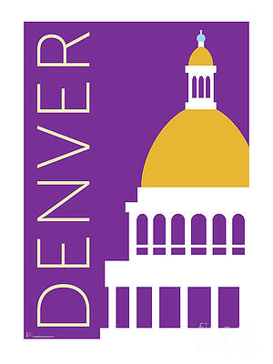 Digital Art - DENVER Capitol/Purple by Sam Brennan