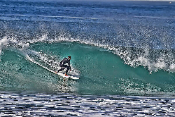 San Diego Wall Art featuring the digital art Cardiff Surfer by Waterdancer