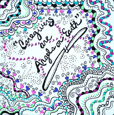 Carer Wall Art featuring the drawing Care Angel by Carole Brecht