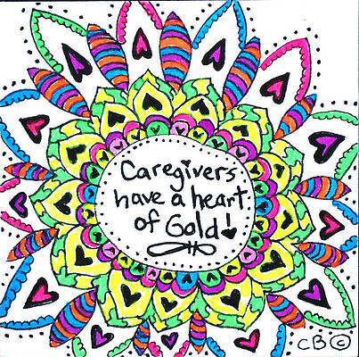 Carer Wall Art featuring the drawing Caregiver Flower by Carole Brecht