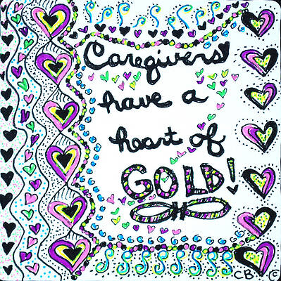 Carer Wall Art featuring the drawing Caregiver Joy by Carole Brecht