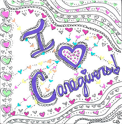 Carer Wall Art featuring the drawing Caring Heart by Carole Brecht