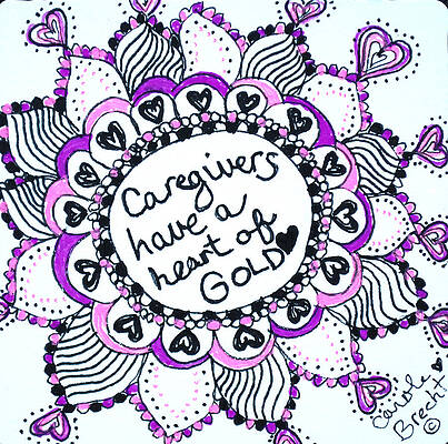 Carer Wall Art featuring the drawing Caregiver Sun by Carole Brecht