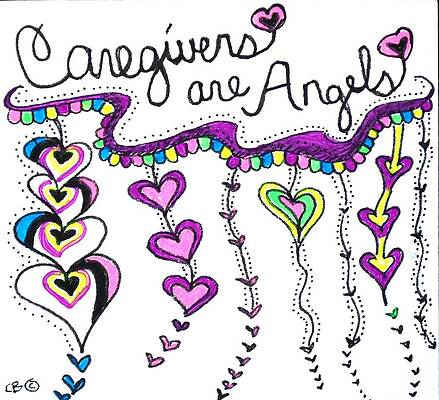 Carer Wall Art featuring the drawing Caregiver Chime by Carole Brecht