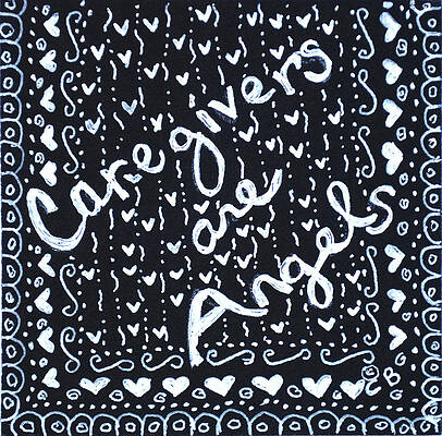 Carer Wall Art featuring the drawing Caregivers Are Angels by Carole Brecht