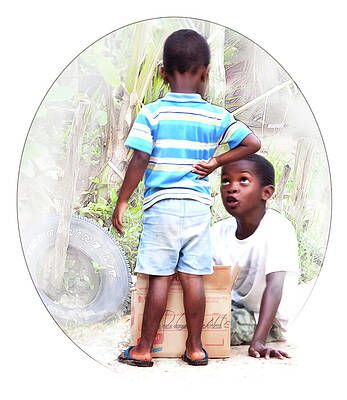 Summer Wall Art featuring the photograph Caribbean Kids Illustration by Tatiana Travelways