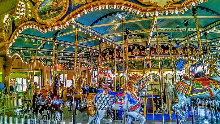 Wall Art featuring the photograph Carousel At Peddlers Village by Christopher Lotito