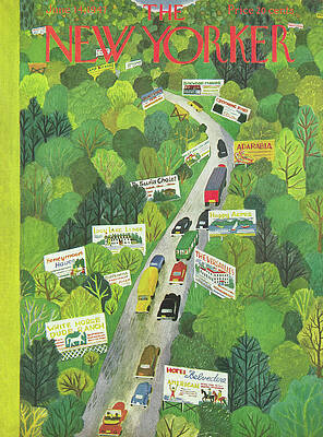 Vintage Road with Adventure Signs Painting