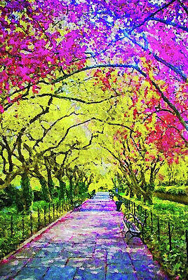 Summer Painting - Central Park, New York - 01 by AM FineArtPrints