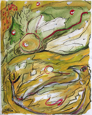 Pastel Wall Art featuring the pastel Change Of The Seasons by Katt Yanda