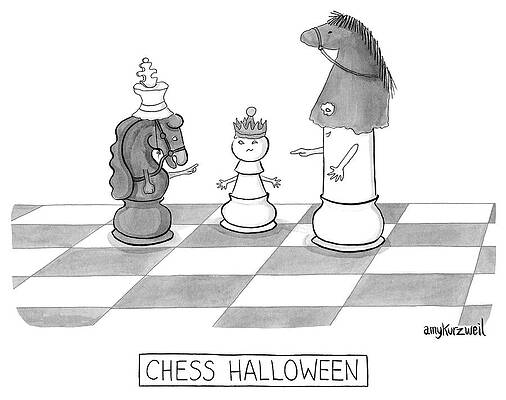 Chess Pieces in Halloween Costumes Wall Art