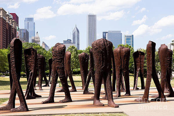 Illinois Wall Art featuring the photograph Chicago Agora Headless Statues by Paul Velgos