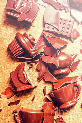 Wall Art featuring the photograph Chocolate Tableware Destruction by Jorgo Photography