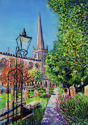 Wall Art featuring the painting Churchyard Of St Marys, Tetbury by Seeables Visual Arts