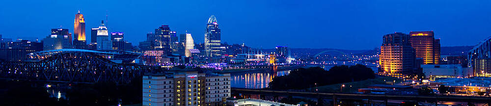 Ohio Wall Art featuring the photograph Cincinnati Skyline At Night by Jonny D