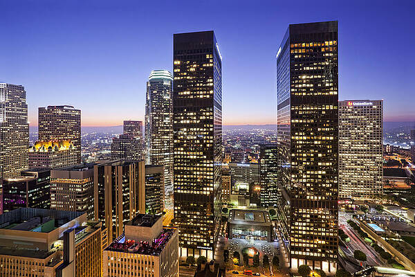 Dusk in Downtown Los Angeles Photograph