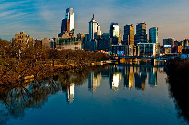 Philadelphia Wall Art featuring the photograph Cityscape Of Philadelphia PA by Louis Dallara