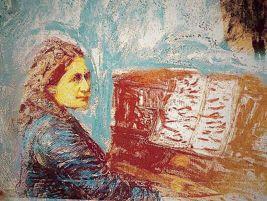 Wall Art featuring the drawing Clara Schumann Study by Bencasso B