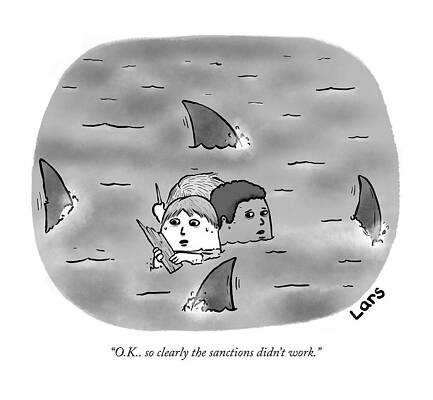 International Wall Art featuring the drawing Clearly The Sanctions Did Not Work by Lars Kenseth