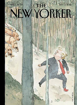 Donald Trump Fleeing in a Forest Painting