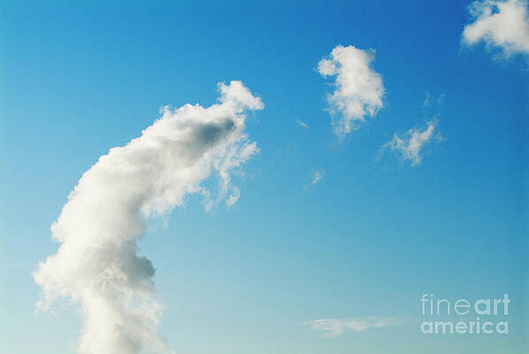 Cloud Photograph - Clouds Floating Across A Blue Sky by Sami Sarkis Photography