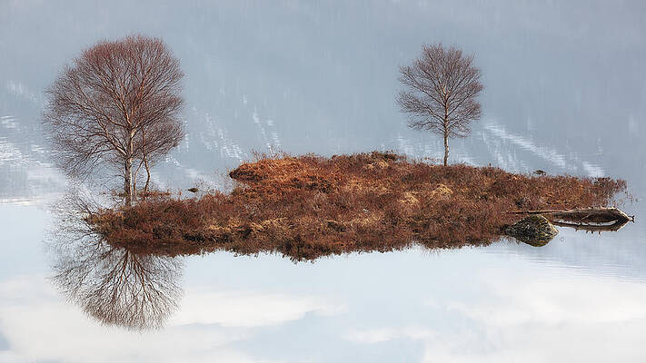 Reflection Wall Art featuring the photograph Cluanie Island by Grant Glendinning