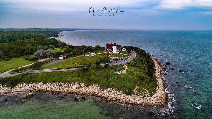 Seascape Photograph - Coastal Nobska Point Lighthouse by Veterans Aerial Media LLC