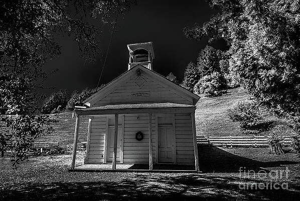 Wall Art featuring the photograph Coleman Valley Schoolhouse Road Infrared Black And White #1 by Blake Webster