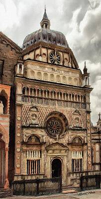 Building Wall Art featuring the painting Colleoni Chapel by Jeffrey Kolker