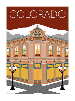 Architecture Digital Art - COLORADO Aspen Block Building by Sam Brennan