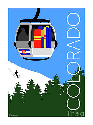 Digital Art - Colorado Ski Country Blue by Sam Brennan